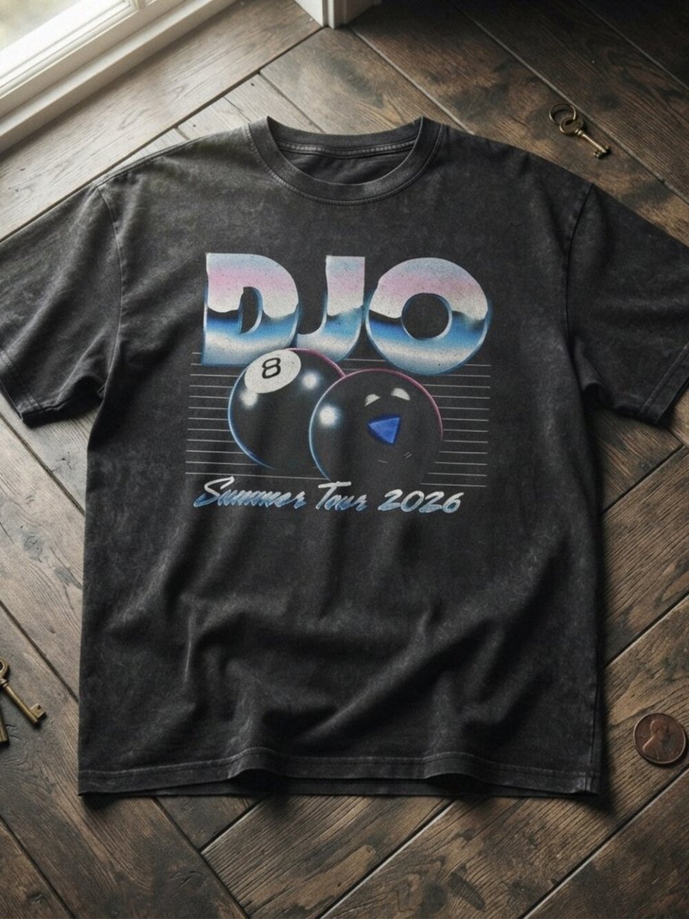 Djo Summer Tour 2026 8 Ball Vintage Washed Graphic T-Shirt